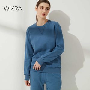 Wixra Womens American Style Moletons 100% Algodão de Algodão Pullovers Manga Longa Outono Primavera Casual Street Wear Tops Homens Plus Size 211008