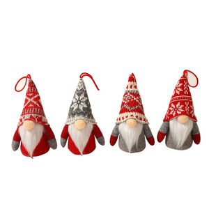 Christmas Lighting Gnome Pendant Santa Plush Doll Decorative Xmas Tree Hanging Ornament Indoor Party Favor PHJK2111