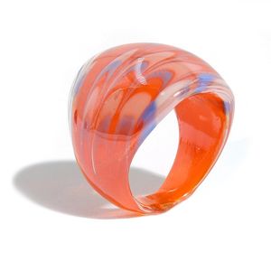 Красочные прозрачные кольца нерегулярные геометрические простые стеклянные кольца для женщин девушки ювелирные изделия подарки 2021