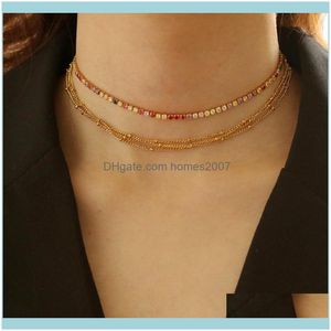 Halsband hängar juvelryhög kvalitet färgglada zirkonhalsband armband kvinnlig koreansk designer ins mode retro färg diamant krage jud