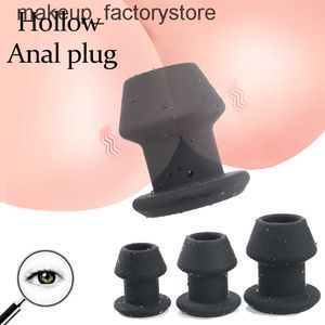 Enema de massagem Anal Extender Hollow Butt Plug Anal Dilator Dobrador Douche Brinquedos Sexuais para Botões Gay PEEP e Bens íntimos Eróticos