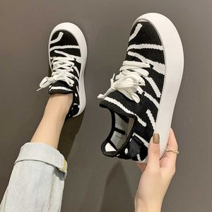 Fashion Canvas Shoes Women's Summer Thin Style 2021 New Thick Soled Cloth Versatile Board Y0907