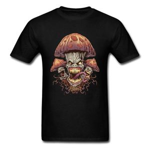 メンズTシャツSatan Evil MushroomイメージTシャツ純綿スリムフィットフィットネストップスシャツ面白いTシャツファッショナブルな夏カジュアル