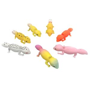 Leopardo Gecko Esprema Stretch Brinquedo Toy TPR Dos Desenhos Animados Lagarto Lagarto Antistress Kids Brinquedos Coloridos Engraçado Esprema Novidade Gag Presentes