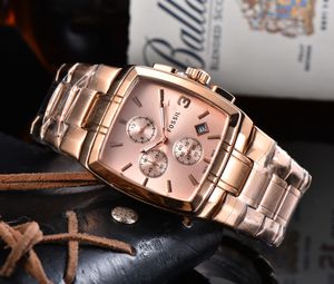 Fossi Six Stitches Wszystkie tarcze działające na stopwatch męskie zegarek luksusowe zegarki z metalowym paskiem kalendarzowym Top Marka Kwarcowa zegarek dla mężczyzn Wysoka jakość