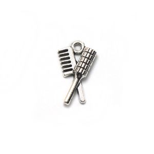 Partihandel Parti 100pcs Comb Antika Silver Charms Pendants För Smycken Gör Armband Örhängen DIY Keychain Pendant 12 * 11mm DH0822