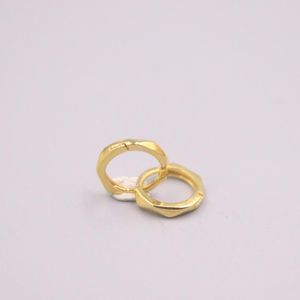 Real Pure 18K Yellow Gold Earrings Geometry Circle Hoop Small About 1-1.1g For Men Woman Gift & Huggie