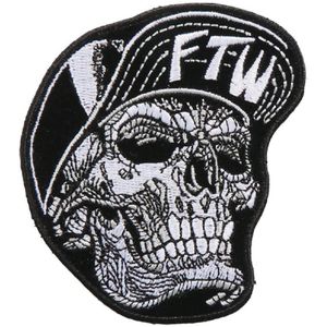 Plåthattskalle Sewing Notions Broderi Iron On Patches Sy på Punk Style Patch för Kläder Anpassad Badge