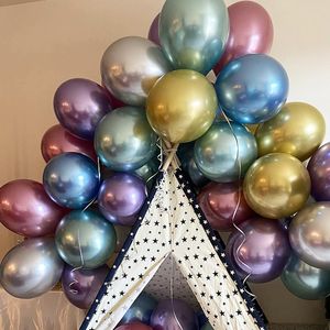 Parti Dekorasyonu 5inch Metalik Lateks Balonlar Gül Altın Yuvarlak Krom Balonlar Düğün Süslemeleri Hava Globos Doğum Günü Dekor Balon Baloons