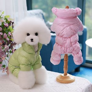 Kırmızı Köpek Ceketi toptan satış-Köpek Giyim Chihuahua Ceket Kış Sıcak Yastıklı Polar Kostümleri Pet Köpek Kedi için Lüks Giyim Yelek Yavru Köpek Kalınlaşmak Hoodie Ceket Köpekler Giysi Bullddog Teddy