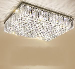 Współczesny kwadrat K9 Kryształowe Żyrandole Lampy Sufitowe Luksusowe Flush Mount Light Light Grafika de Cristal do salonu