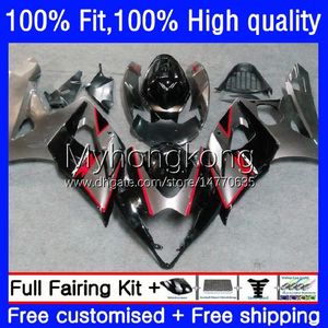 Body Injection Mold OEM For SUZUKI 1000CC GSX-R1000 2005-2006 MOTO Bodywork 26No.123 GSXR 1000 Grey black CC K5 GSXR1000 2005 2006 GSXR-1000 05 06 100% Fit Fairing