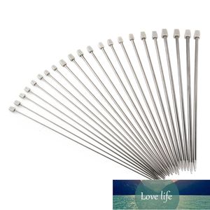 11 Pairs of 36cm Long 2.0mm to 8.0mm Stainless Steel Straight Single Pointed Knitting Needles Crochet Hooks (Silver)