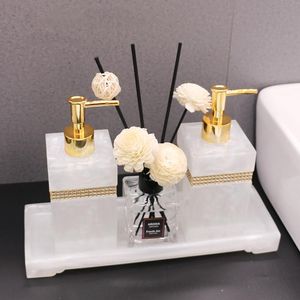 Wholesale Bath Accessory Set Bathroom Accessories 500ml Soap Dispenser Toothbrush Holder Kit Home Decoration Dish Tissue Boxes Toothpick