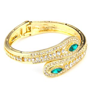 Sunspicems Chic Gold Color Morocco Bangle for Women Full Crystal Cuff Bracelet Arab Ethnic Wedding Jewelry Q0719