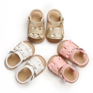 New Summer Baby Mocassins Criança Meninas Moda Sandálias Sapatilhas Infantil PU sapatos de couro 0-18 mês Sandálias do bebê 210326