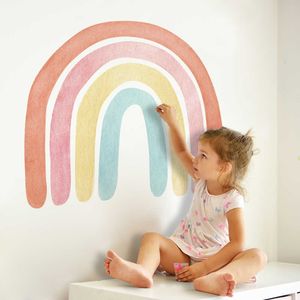 Sypialnia Różowa Rainbow Wymienny Naklejki Ścienne Naklejki Art Naklejki Tapeta Plakaty Dziewczyny Sypialnia Prezent Home Decor Wall Papers 210705