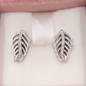 Andy Jewe Feathers cintilantes brincos de garanhão feitos de 925 Sterling Silver Fit Fit Fit Pandora Style Ale Stud Jóias