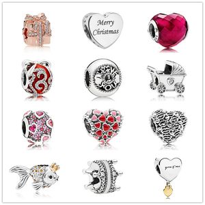 Memnon Jewelry 925 Sterling Silver Baby's Pram charm Limited Edition Bright Ornament Charms Burst of Love Bead Kisses Mixed Enamel Beads Fit Bracelets DIY For Women