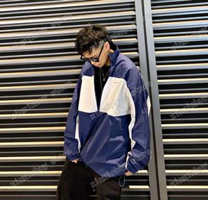 21ss mens women designers Jackets paris Windbreaker Strip Letter oversize clothes streetwear Coats Outerwear long sleeve men Clothing blue black M-2XL