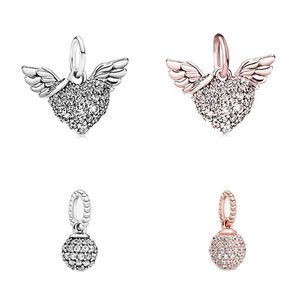 Fit Pandora Charme Pulseira Europeia Prata Charms Beads Cristal Love Wing Gemstone Bola Dangle DIY Cadeiras Cadeia Para As Mulheres Bangle Colar Pendentes