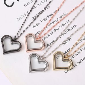 Heart Pendant Floating Locket Necklace Openable Living Memory Necklaces for Women Children DIY Fashion Jewlery Will and Sandy