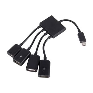 OTG 4 Port Micro USB Ładowanie zasilania Hub Cable Speiter Złącze Adapter Do Smartphone Komputer Tablet PC Drut Drut Standard
