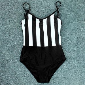 Women's Swimwear Bikini Striped Slim One-piece Swimsuit Push Up Padded Brazilian Beachwear Biquini Women Bathing