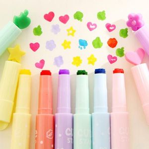 Relacionadores Coloffice 1 Pc Creative Multi-funcional Candy Color Pens Singular Highlighter Caneta Papelaria Estudante Escola Escola Suprimentos