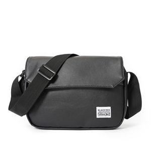 Men Small Leather Messenger Bag Solid Pu Soft Leather Mens Crossbody Satchels Black Fashion Male Motorcycle Bags