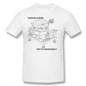 Tyburn Technics Turntable T-Shirt Science – Mode-Kurzarm-T-Shirt aus 100 Prozent Baumwolle, Plus-Size-T-Shirt für Herren