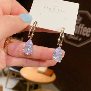 Fashion Gold Water Drop Rhinestone Dangle Earrings Alloy Accessories Gift For Women Wedding Jewelry