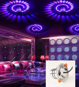 RGB Spiral Hole LED Wall Lights Round Recessed Ceiling Lamps Multi Colors Decoration Sconce Light for KTV Bar Party Hotel Lighting