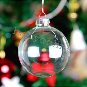 8cmクリスマス透明ボールキャンディーボックスロマンチックなデザインプラスチッククリアボール祭りの装飾クリスマスツリー安物の宝石飾り