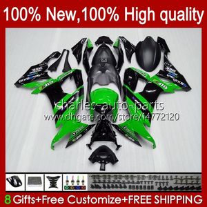 Motorcykel Factory Green Bodywork för Kawasaki Ninja ZX1000C ZX-10R ZX 10R 10 R 1000 CC 2008-2010 Body 56NO.188 ZX10 1000cc ZX10R 08 09 10 ZX1000 2008 2009 2010 Fairing Kit