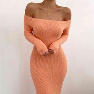 OMSJ Ladies Vintage Square Collar Maniche svasate Maix Abiti Autunno Inverno Nero Sexy Slim Split Backless Bandage Vestidos 210517