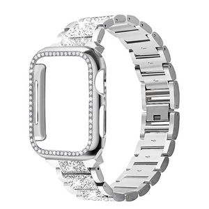 New Luxury Diamond Bracelet Cases & Smart Straps for Apple Watch 8 iWatch Series Wristband 7 6 5 1 2 3 4 38mm 40mm 42mm 44mm 41mm 45mm Band Stainless Steel Strap