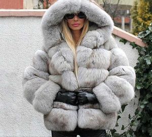Sport Natural Coats Women Winter Woman Jacket with Hood Thick Warm Fur Overcoats 211207 2024 Hot Sale