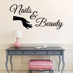 Wall Stickers Nail Salon Decal Manicure Sticker Beauty Bar Window Decoration
