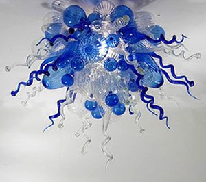 Синий прозрачный светодиодный потолочный светильники для спальни декор маленький размер милый ребенок детская комната ручной вручную стеклянные люстры потолочное освещение для украшения искусства 60 см