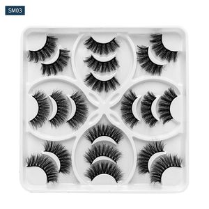 Luz suave espessa 3D Eyelashes Falso Extensão Curling Crisscross Mão Reutilizável Acessório de Maquiagem de Lashes Falsable para os olhos 8 Modelos Fácil de usar DHL