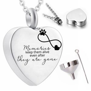 Kremering begravning souvenir hänge silver hjärtformad aska urn halsband smycken min