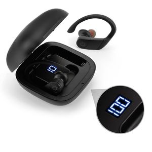 B5 TWS sem fio Bluetooth 5.0 fone de ouvido esportes esportes gancho de escala de ruído fone de ouvido com led eletricidade exibir caixa de carregamento novo