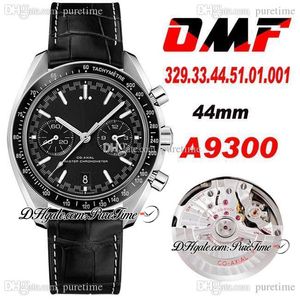 OMF MOONWATCH A9300 Otomatik Chronograph Erkek İzle Siyah Arama Deri Kayış Saatler Süper Sürüm 311.33.44.51.01.001 (Siyah Denge Tekerlek) Puretime M06