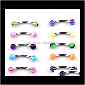 Jewelry Drop Delivery Set Body Piercing Assorted Mix Kit G G Ball Spike Curved Sexy Belly Rings Ear Tongue Pircing Barb