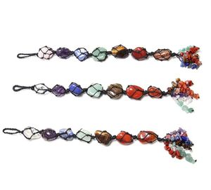 Partihandel Crystal Window Car Hängande Ornament 7 Chakra Hem Dekoration Feng Shui Ornament Yoga Meditation Stones Jul