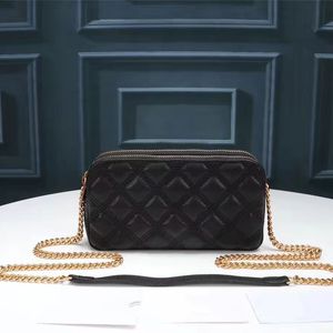 2022 Luxury Messenger Bag Classic Chain Bags Kvinnor Axelväskor Kvinna Crossbody Handväska Toppkvalitet Lambskinn Handväskor 19cm