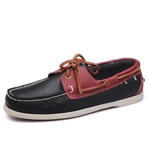 2021 Herren Laufschuhe Leder Britischer Stil9 Schwarz Weiß Braun Grün Gelb Rot Mode Outdoor Bequem Atmungsaktiv