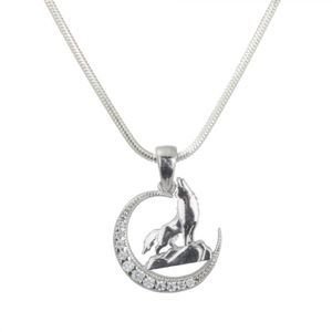 Handgefertigte Zirkon-Edelstein-She-Wolf-Asena-Tier-Halskette aus massivem 925er-Sterlingsilber, türkischer Damenschmuck