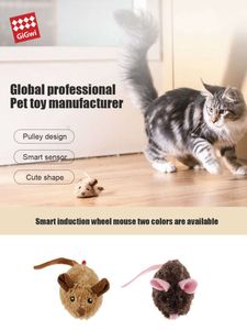 Gigwi Pet Toys Toys PetDroid Pet Robot Series Cat Toy Toy Автоматический смарт-датчик шкив мыши для мыши для Cat Interactive 210929